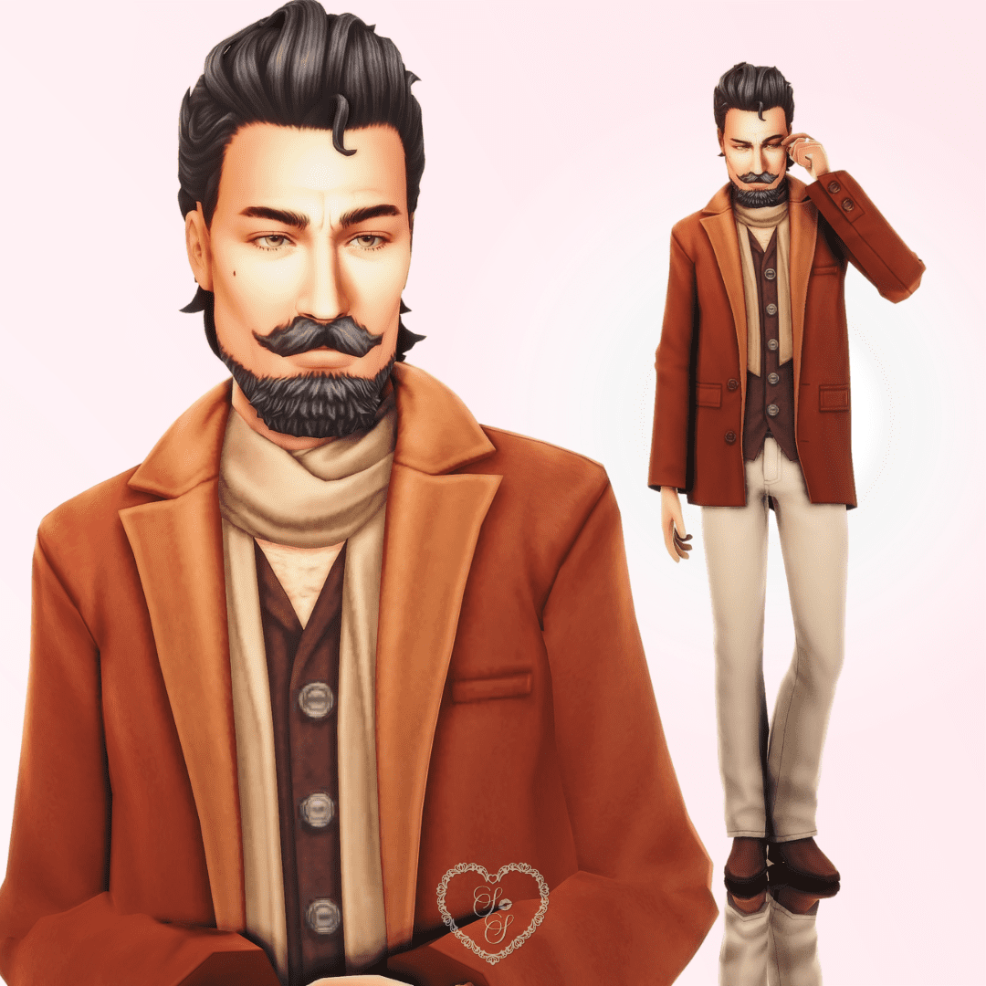 Two poses of Lyon Coffin—one thoughtful and one bashful—showcasing his charisma and mysterious personality.